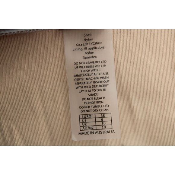 Gnash One Shoulder White Ribbed Bikini Top Sz 8 Bottom Sz 6 Swimsuit - Picture 12 of 16